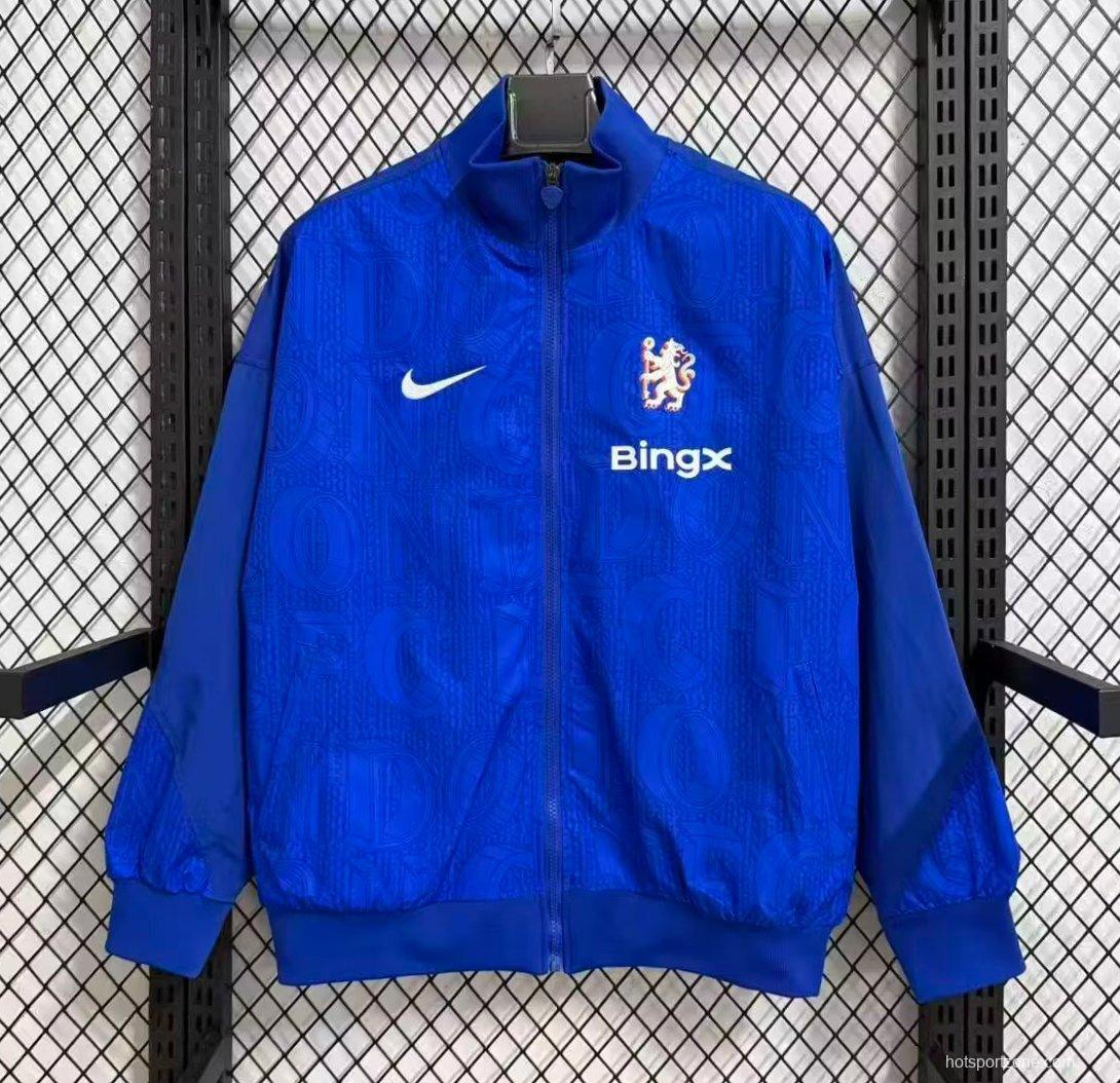 25/26  Chelsea  Blue Full Zipper Windbreaker