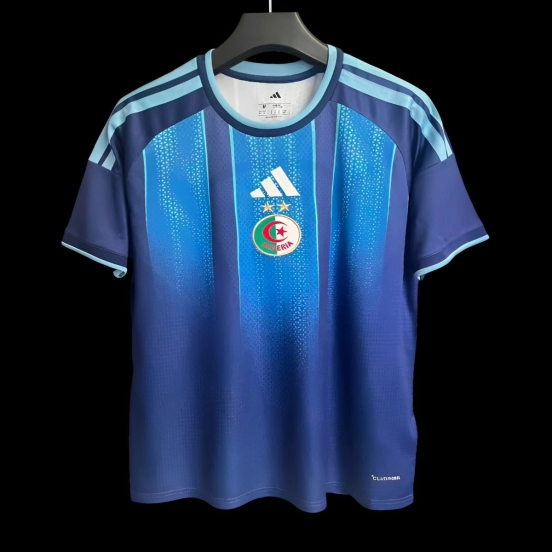 2026 Algeria Blue with Gradient Pattern Pre-Match Jersey