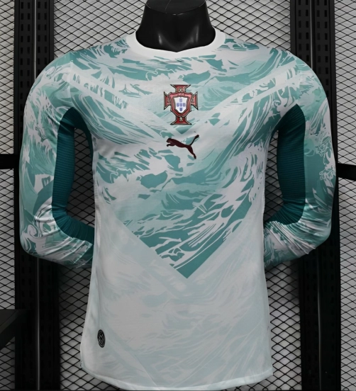 2026 Player Version  Portugal Away White  Long Sleeve Jersey