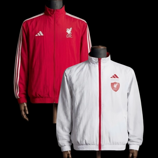 2026 Liverpool Red And White Reversible Full Zipper Jacket