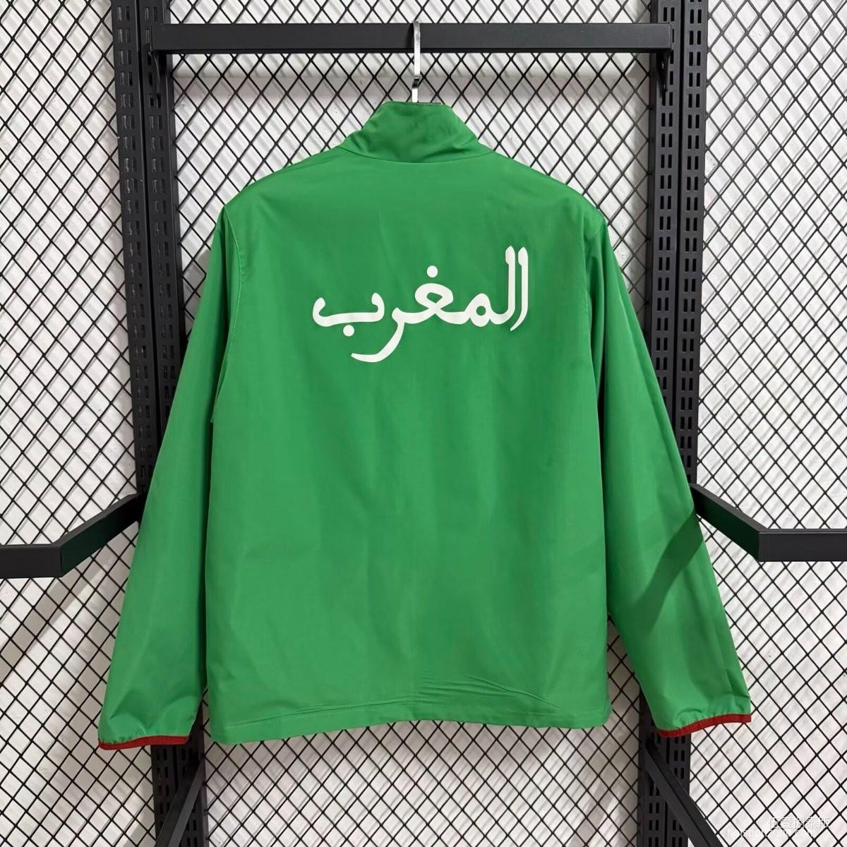 2026 Morocco Green Full Zipper Windbreaker