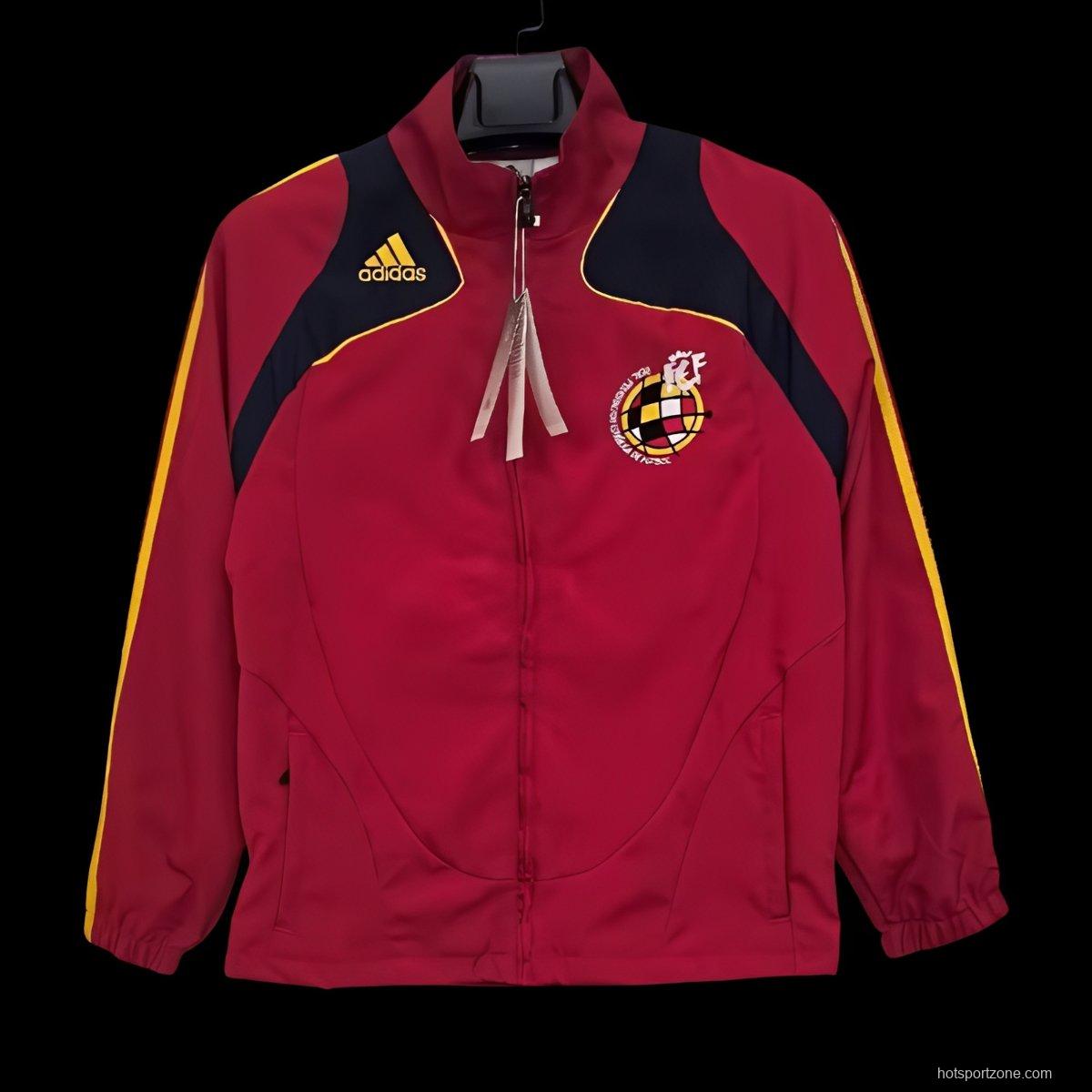 2026 Spain Vintage Adidas Red Full Zipper Windbreaker