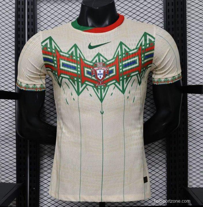 Player Version 2026 Portugal Cream with Geometric Tribal Pattern Special Edition  Jersey