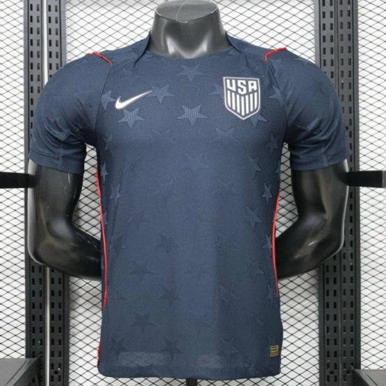 Player Version 2026 USA Navy Blue with All-Over Star Pattern Away Jersey