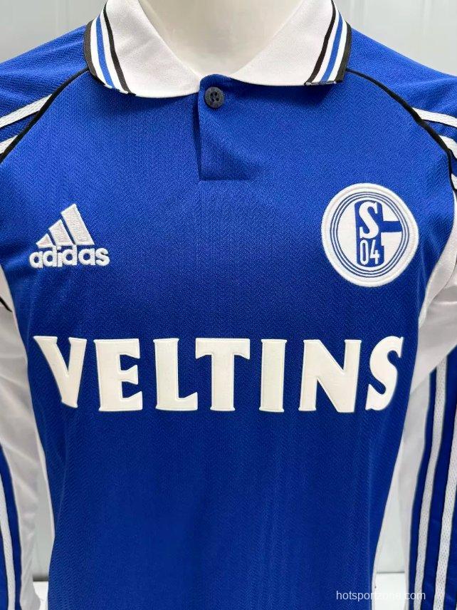 Retro 98/00 Schalke 04 Home Long Sleeve Jersey