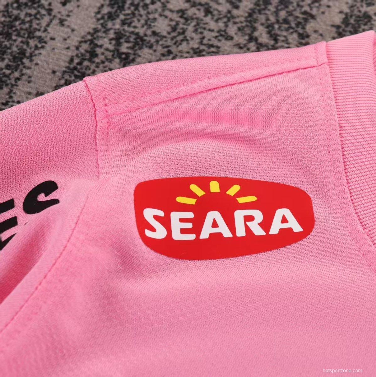 Retro 12/13 Kids Santos Away Pink Long Sleeve Jersey