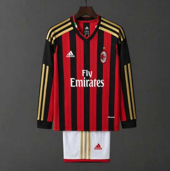 Retro 13/14 Kids  AC Milan Home Long Sleeve Jersey