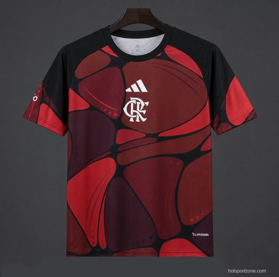 26/27 Flamengo 2026 Pre-Match Red/Black/Burgundy Jersey