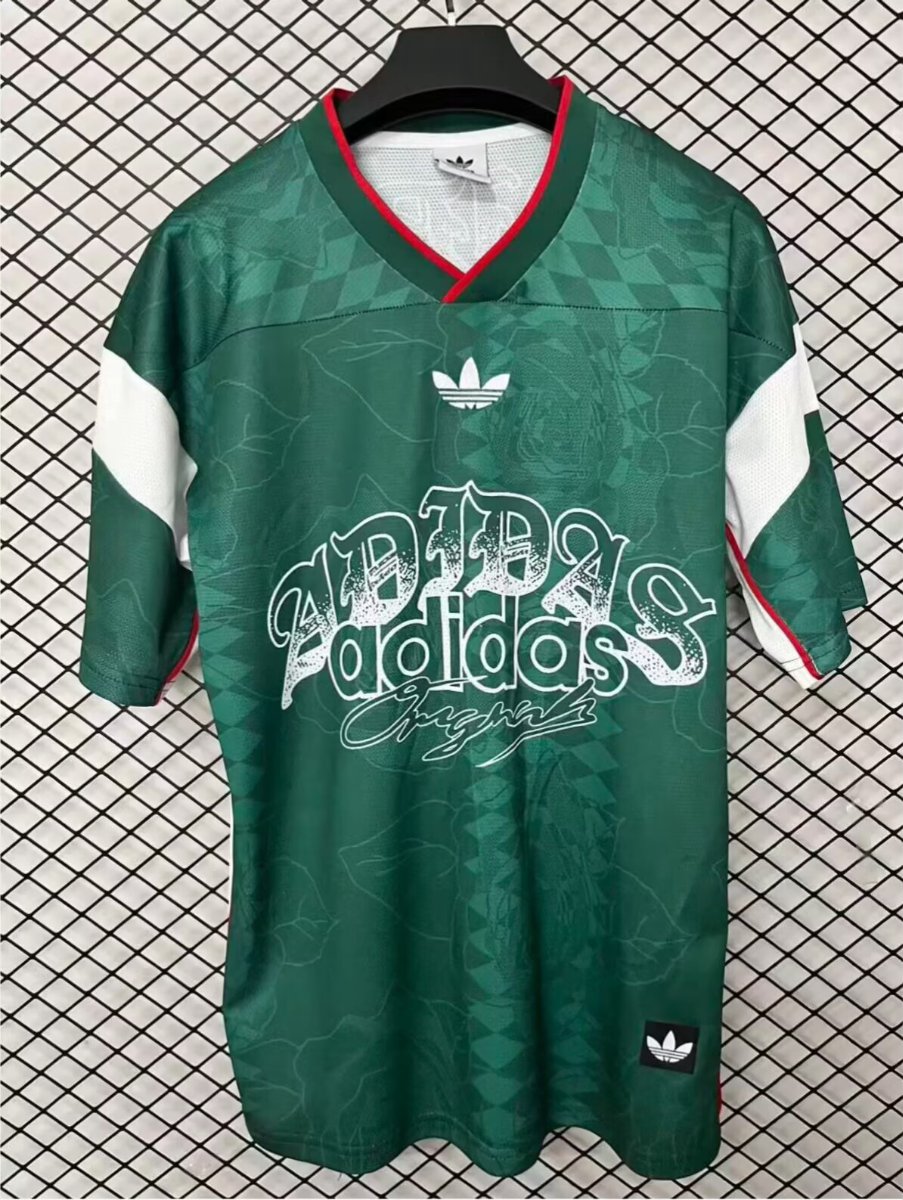 26/27 Adidas Originals Roses Mesh Green Vintage Style Jersey