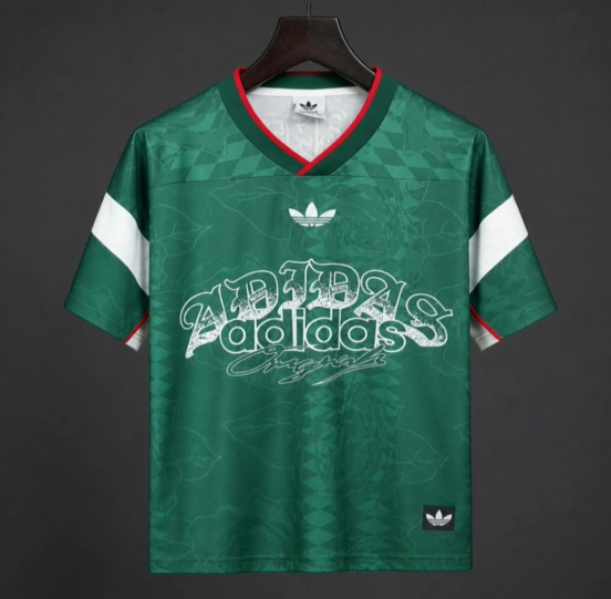 26/27 Adidas Originals Roses Mesh Green Vintage Style Jersey