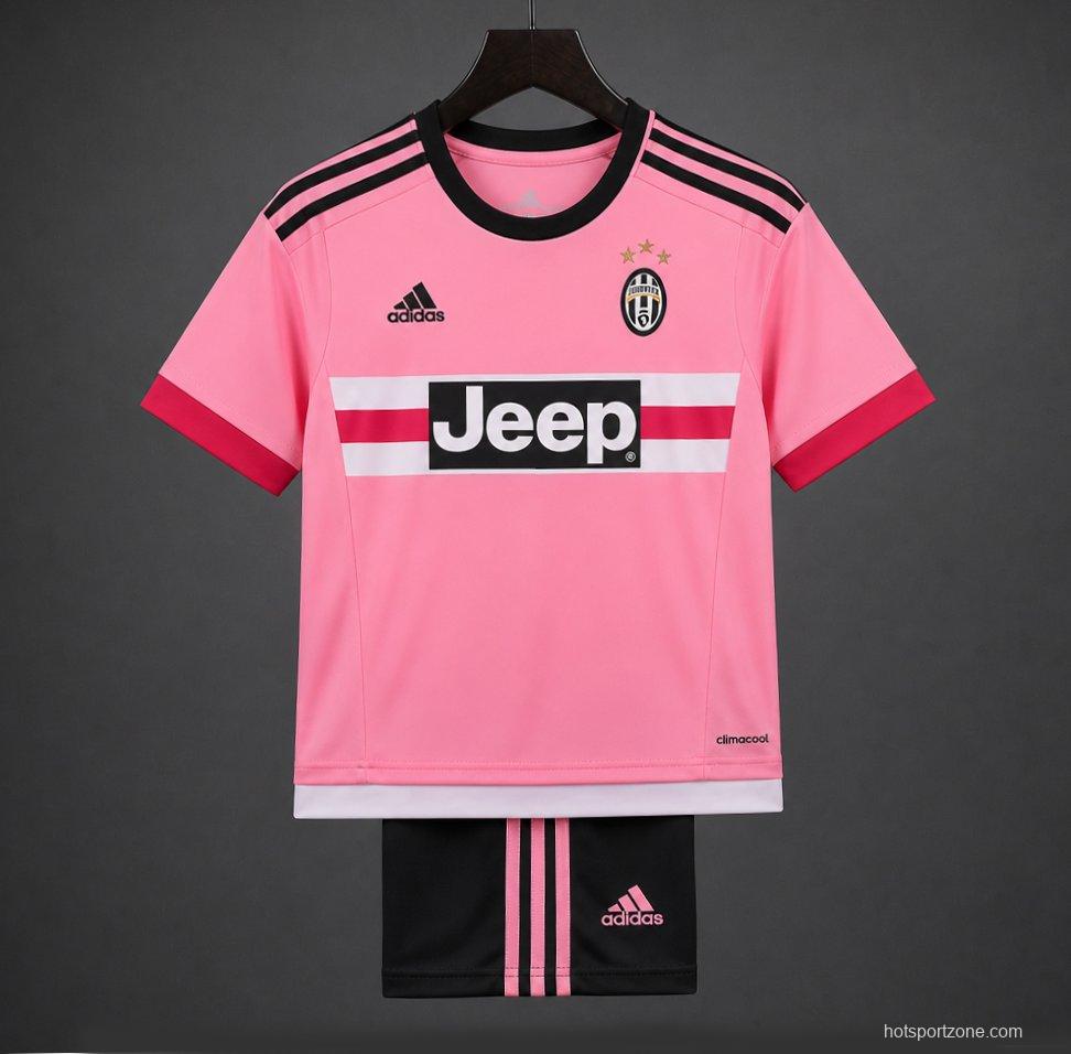 Retro Kids 15/16 Juventus Away Pink Jersey