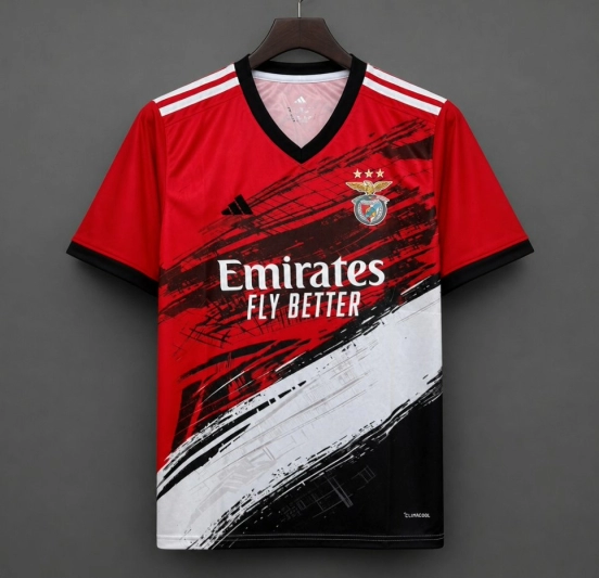 26/27 SL Benfica Red with Black and White Brushstroke Graphic Special Edition Jersey