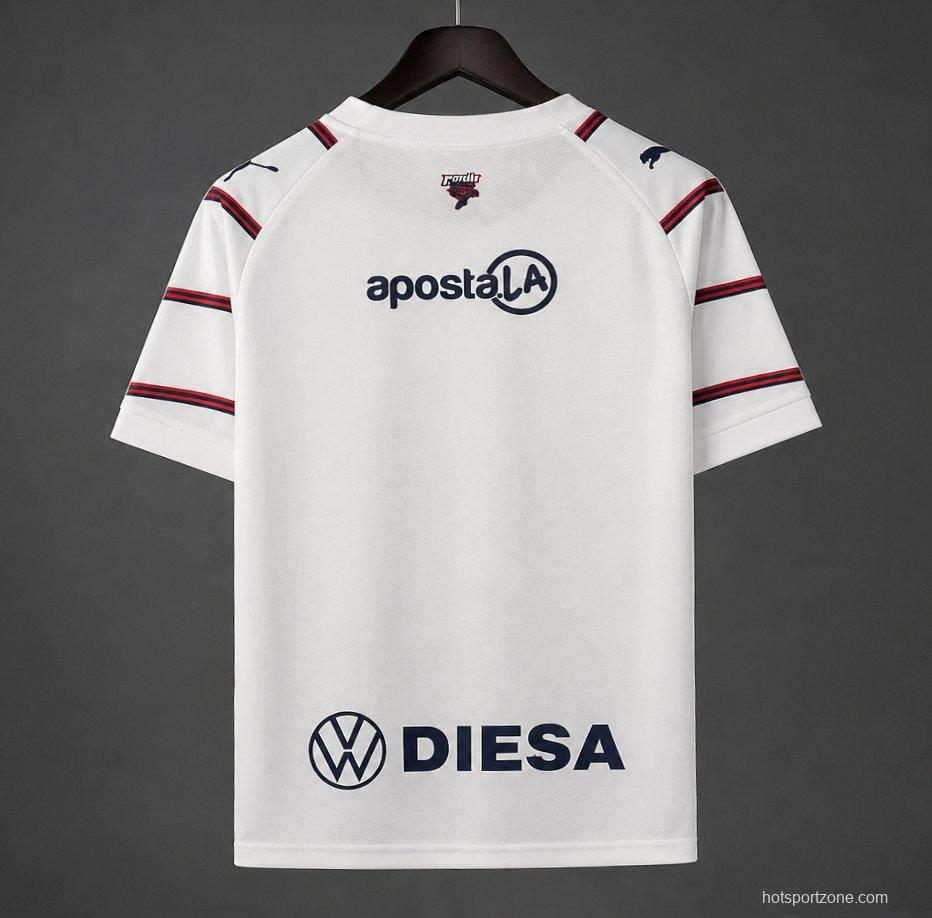 26/27 Cerro Porteño White with Red & Navy Stripes Jersey