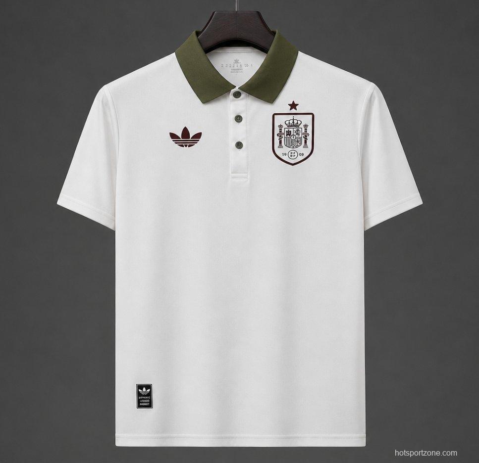 2026 Spain White POLO Jersey