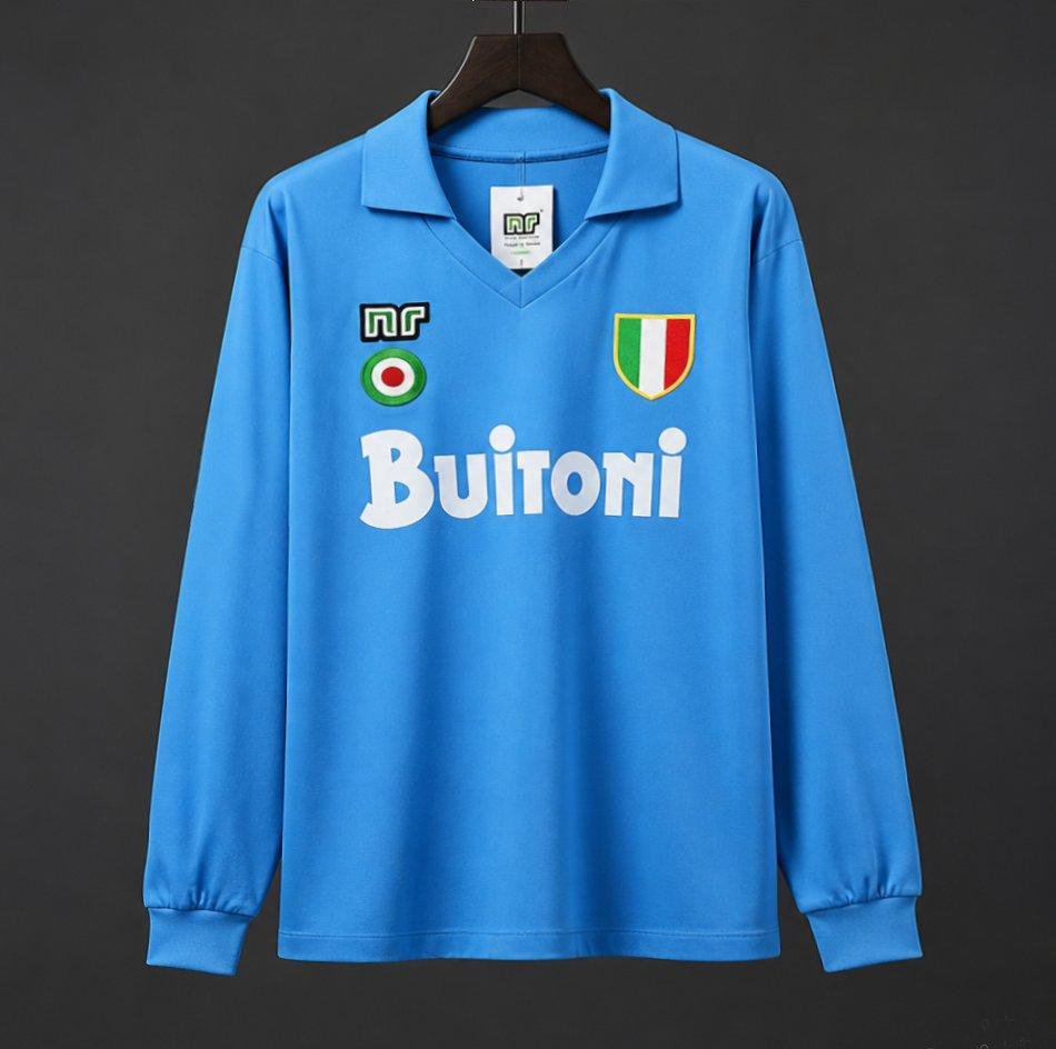 Retro 87/88 SSC Napoli Home Long Sleeve Jersey