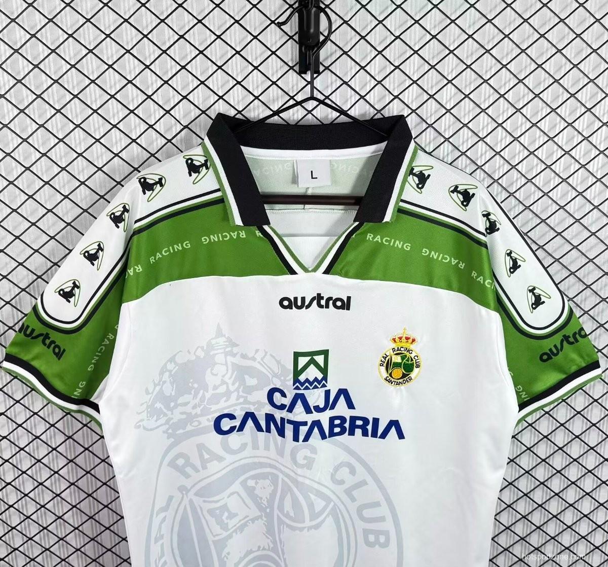 Retro 97/98 Racing Santander Home White Green Jersey