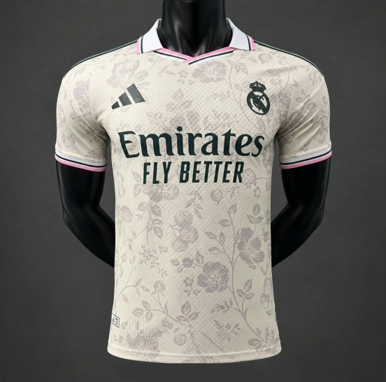 Player Version 26/27 Real Madrid Cream with Floral Pattern Special Edition Jersey
