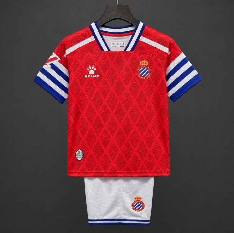 26/27 Kids RCD Espanyol Away Red Jersey