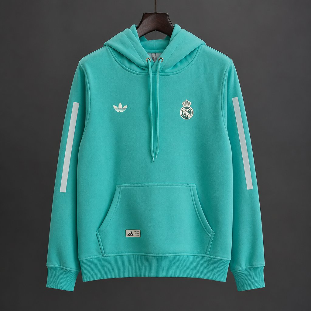 26/27 Real Madrid CF Away Teal Hoodie 9 Colors
