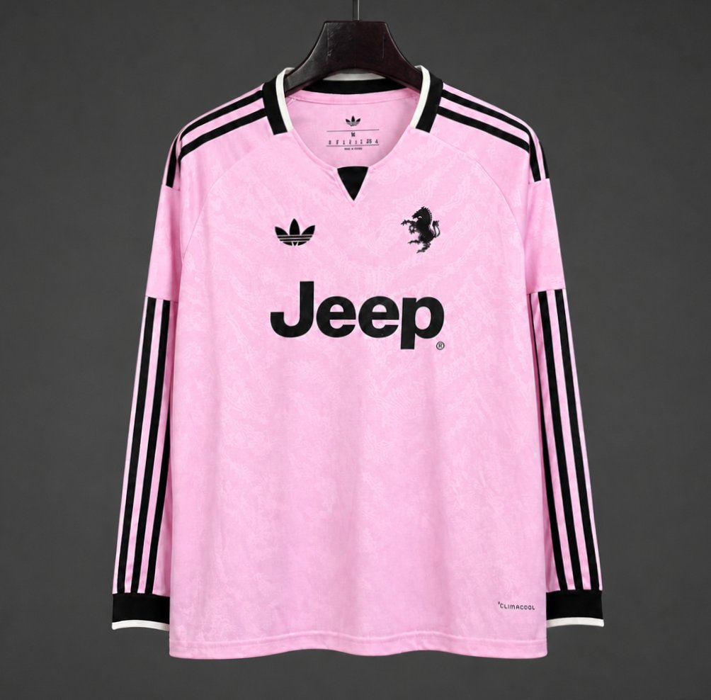 26/27 Juventus Away Long Sleeve Pink Jersey