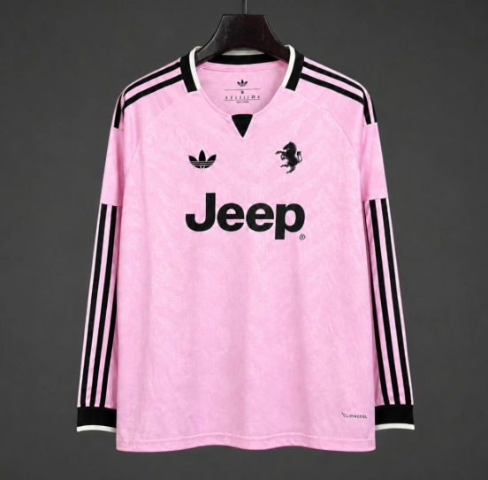 26/27 Juventus Away Long Sleeve Pink Jersey