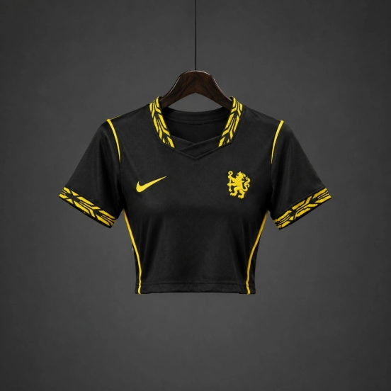 26/27 Chelsea Away Black Women Crop Jersey